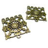 Apprêt bijoux 2 pièces multi connecteur  carre ref2D2360 Bronze 