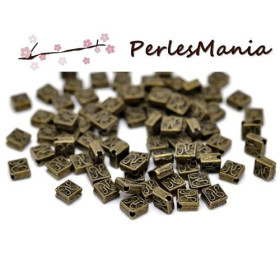 Perles Intercalaires Carré Arabesque 5mm – Métal Bronze