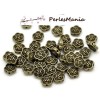 20 perles intercalaires passants FLEURS 7mm metal couleur BRONZE ( S114984 )
