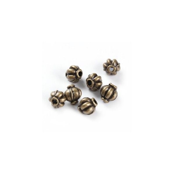 PS1195115 PAX 100 perles intercalaires Potiron metal couleur Bronze 