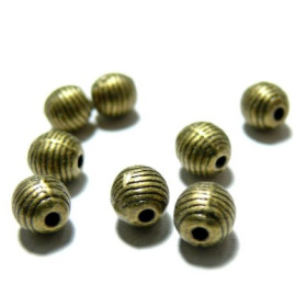 Perles Intercalaires Style Rayures 7x6mm – Coloris Bronze