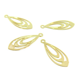 Estampes Filigrane Triple Goutte 19mm – Cuivre Doré