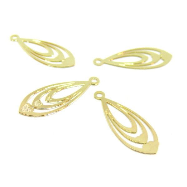 Estampes Filigrane Triple Goutte 19mm – Cuivre Doré