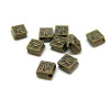 PAX 120 perles intercalaires passants CARRE avec ARABESQUE 5mm metal couleur BRONZE S114666