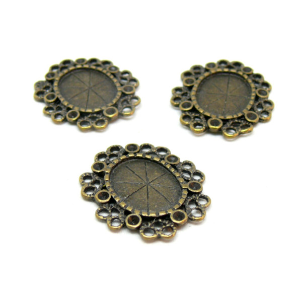 Pendentifs Connecteurs Vintage 24mm Métal Bronze