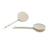 PAX 10 supports de barrettes, Bob pin, Plateau dentelle 25mm  métal coloris Argent platine