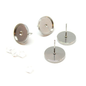 Supports de Boucles d'oreille Puce 12 mm ACIER INOXYDABLE 304