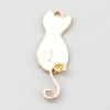 Pendentifs Breloques Chat Blanc Émaillé 23mm – Métal Doré