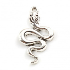 PS11768784 PAX 5 Pendentifs Breloques Serpent 30 mm couleur Argent Antique