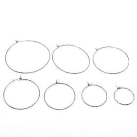 Boucles d’oreille Créoles Tiges 40mm – Acier Inoxydable 316 Argenté