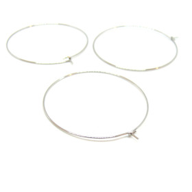 Boucles d’oreille Créoles Tiges 40mm – Acier Inoxydable 316 Argenté