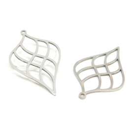 S11760855 PAX 1 Pendentif  Forme Goutte style Art Déco 40 mm Acier Inoxydable coloris Argenté