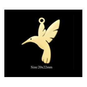 S11760812 PAX 1 Pendentif  Oiseau mouche, Colibri 22 mm Acier Inoxydable coloris Doré