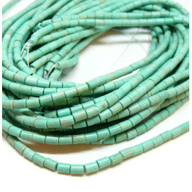 Tubes turquoise reconstituées 3 par 5 mm Coloris 13