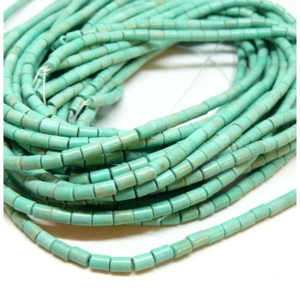 Tubes turquoise reconstituées 3 par 5 mm Coloris 13