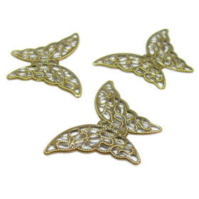 Pendentifs Papillon Filigrane 41mm – Métal Bronze