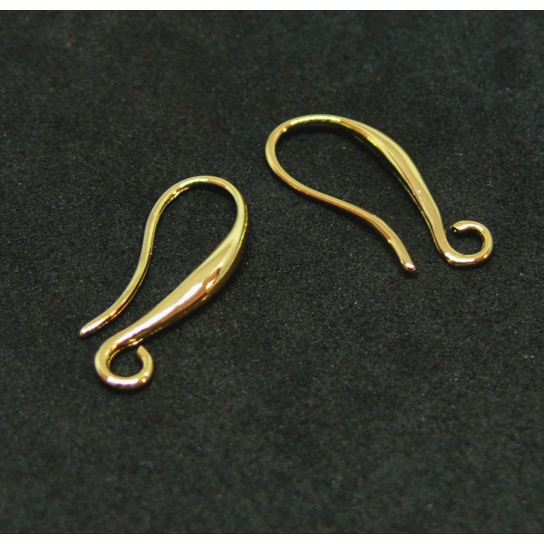 Boucles d'oreille - Crochet 21mm -  Laiton- Plaqué Or Gold 18KT