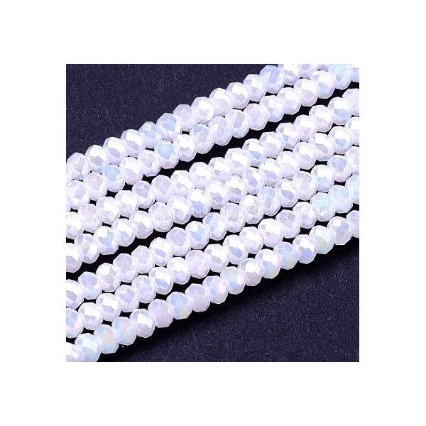HR11048 Lot 1 fil d'environ190 perles Rondelles à facettes en verre  3 par 2mm Irisé coloris 43