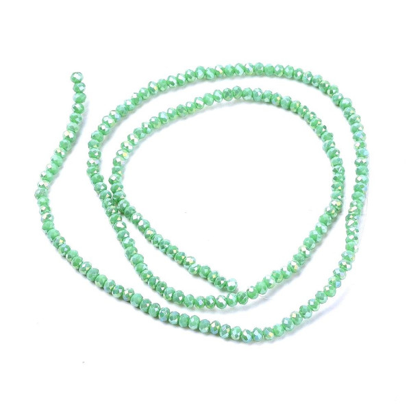 Fils de Perles Rondelles à Facettes en Verre 3x2mm Irisé Coloris 54