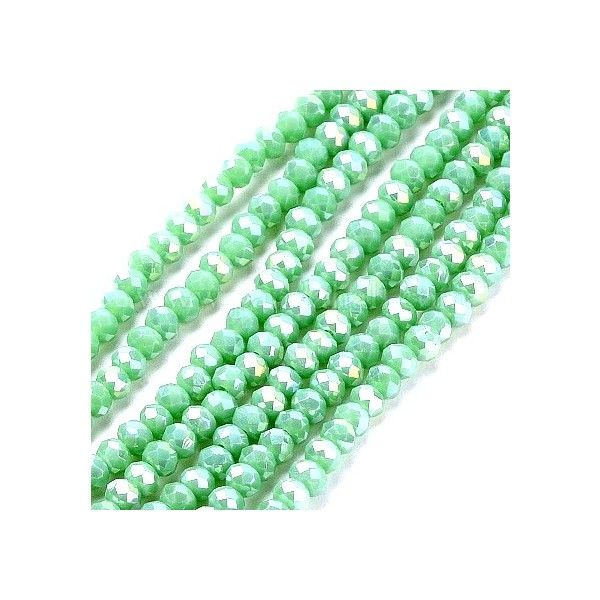 HR11048 Lot 1 fil d'environ 190 perles Rondelles à facettes en verre  3 par 2mm Irisé coloris 54