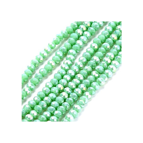 Fils de Perles Rondelles à Facettes en Verre 3x2mm Irisé Coloris 54