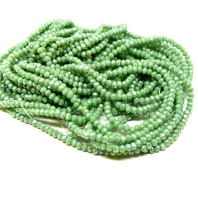 Fils de Perles Rondelles à Facettes en Verre 3x2mm Irisé Coloris 54