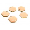 pendentifs Hexagone style emaillé 12 mm Rose Saumon metal couleur Bronze Doré