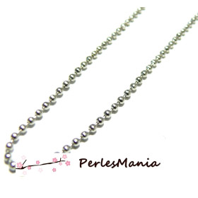 Chaine à Billes Boules 2.4mm – Métal Argent Platine