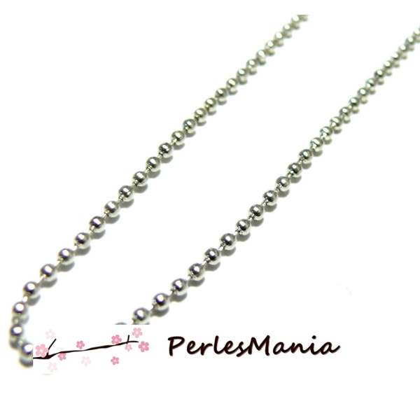 Chaine à Billes Boules 2.4mm – Métal Argent Platine