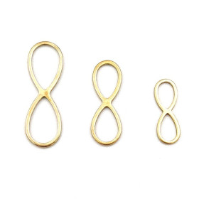 BU200228141829 PAX 2 Pendentifs Infini 20 mm Argent en Acier Inoxydable 304 pour bijoux raffinés