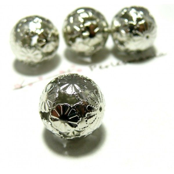 Apprêt  bijoux 10 pieces perles PP fleurs ref PO59Y 20mm 