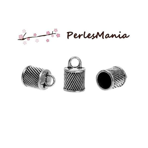 Embouts Striés pour Cordon Métal – Argent Antique