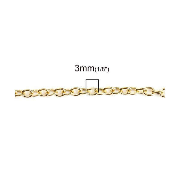 S110103848 PAX 12 sautoirs maille 3 par 2,2mm métal couleur Doré