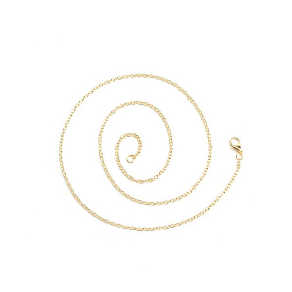 S1159642  PAX 12 sautoirs 61cm maille 3 par 2mm  métal couleur Doré