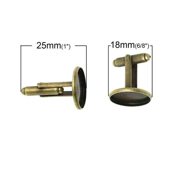 PAX 10 supports Boutons de manchettes 14mm BRONZE qualité Laiton BN118895