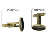 PAX 10 supports Boutons de manchettes 14mm BRONZE qualité Laiton BN118895