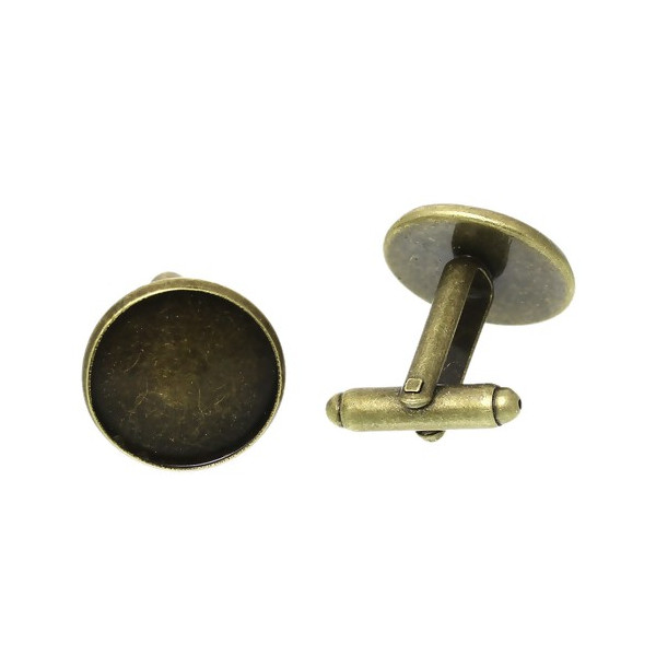 PAX 10 supports Boutons de manchettes 14mm BRONZE qualité Laiton BN118895