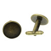 PAX 10 supports Boutons de manchettes 14mm BRONZE qualité Laiton BN118895