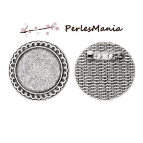 Supports Broches Art Deco, Laiton couleur Argent Antique