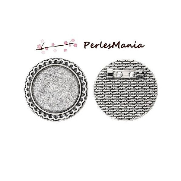 Supports Broches Art Deco, Laiton couleur Argent Antique