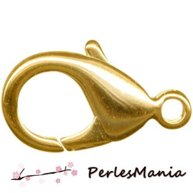 Fermoirs mousquetons 12mm métal coloris Doré
