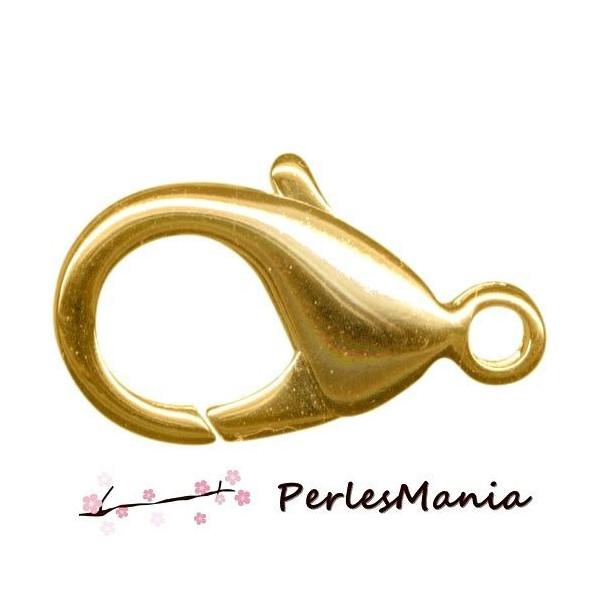 Fermoirs mousquetons 12mm métal coloris Doré
