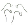 Boucle d'oreille crochet avec bille, metal couleur Argent Platine