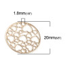 Estampes connecteur filigrane Medaillon Multi Coeur 20mm métal couleur Doré