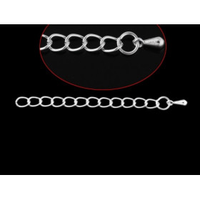 Chaines de confort  6 cm, chaine d'extension, de réglage métal coloris ARGENT VIF