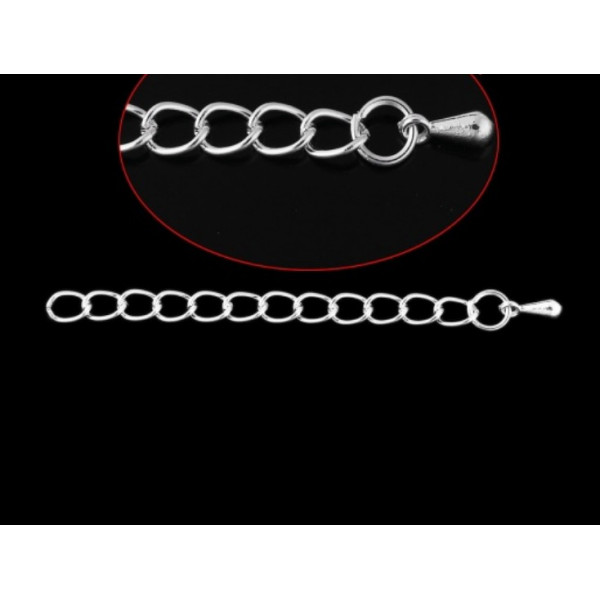 Chaines de confort  6 cm, chaine d'extension, de réglage métal coloris ARGENT VIF