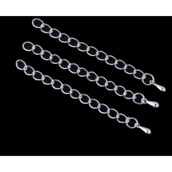 Chaines de confort  6 cm, chaine d'extension, de réglage métal coloris ARGENT VIF