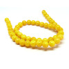 HD263 Lot 1 fil d'environ 50 perles rondes Jade Mashan Jaune Orange 8mm XS07