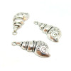 Ref 73 PAX 10 pendentifs breloque magnifique coquillage 30mm métal coloris Argent Antique