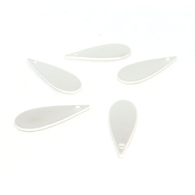 Pendentifs Goutte 7 par 19 mm Laiton plaqué Argent 925